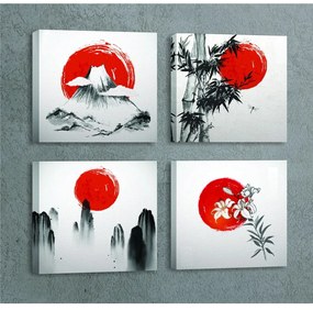 Quadri in set di 4 pezzi 30x30 cm Zen - Wallity