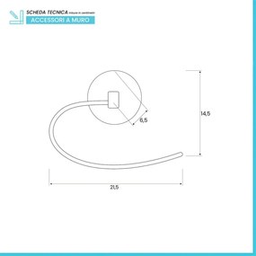 Porta asciugamani da parete ad anello in acciaio cromato Bora
