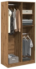 Armadio Rovere Artigianale 100x50x200 Cm İn Legno Multistrato /