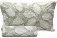 Parure copripiumino 1 piazza e mezza foglie Acanto salvia SmartDecoHome