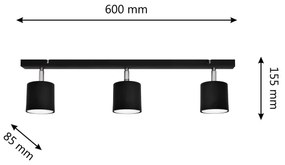 Faretto PUNTA 3xGX53/10W/230V nero