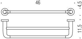 Colombo Basic b2788 Porta asciugamani doppio 46 cm cromo