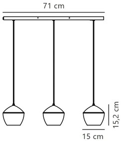 Nordlux - Lampadario a sospensione con filo ORBIFORM 3xE14/25W/230V