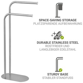 Stand portasciugamani color argento opaco in acciaio inox Levante – Wenko