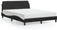 Letto con Materasso Nero e Bianco 140x190 cm in Similpelle 3208402