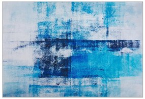 Tappeto blu multicolore 160 x 230 cm stampa 3d a pelo corto moderno Beliani