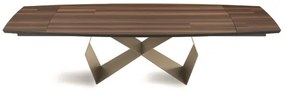 Tavolo allungabile 300 cm con base metallo Beige e piano Eucalipto WALL