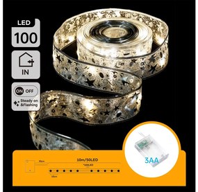Aigostar - Catena luminosa LED per Natale 100xLED/3xAA 10m bianco caldo argento