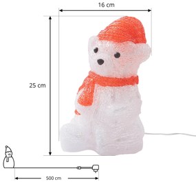 Lindby Yuki figura LED, plastica, orso