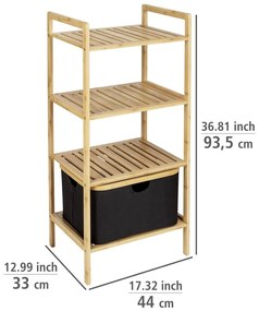 Mensola da bagno in bambù nero/naturale 44x93,5 cm Ecori - Wenko