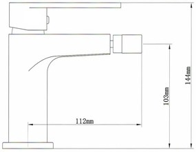 Miscelatore bidet monocomando in ottone cromato bridge