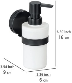 Distributore di sapone a parete bianco e nero Static-Loc® Plus Pavia - Wenko
