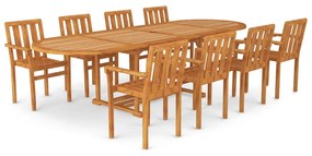 Set da pranzo 9 pz in legno massello di teak