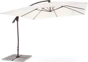 Ombrellone da Giardino Decentrato 3x3m in Alluminio e Poliestere Suitset Ecrù...