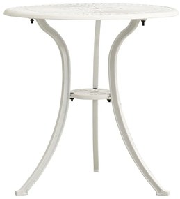 Tavolo da giardino bianco 62x62x65 cm in alluminio pressofuso