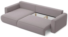 Divano angolare lavanda allungabile/con contenitore (con penisola a sinistra/con chaise lounge) con rivestimento in velluto Kapua – Makamii