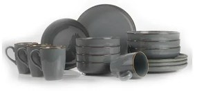 Set da tavola 16 pezzi in porcellana, grigio