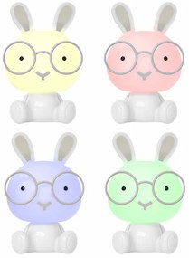 Lampada notturna LED RGBW dimmerabile 2,5W/230V con coniglio bianco