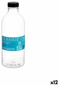 Bottiglia Nero Trasparente Plastica 1 L 8,3 x 23 x 8,3 cm (12 Unità)