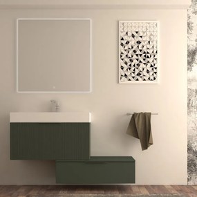 Mobile da bagno sotto lavabo Modula verde opaco laccato opaco L 90 x H 43 x P 44 cm 2 cassetti, lavabo non incluso