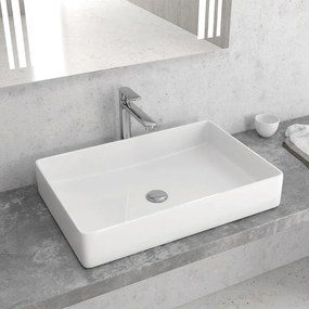 Lavabo D'Appoggio 60x40,5 Cm Karag Bianco Lucido