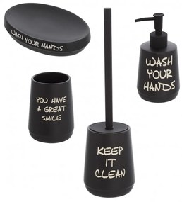Set 4 Accessori D'Appoggio Feridras "Wash" Nero
