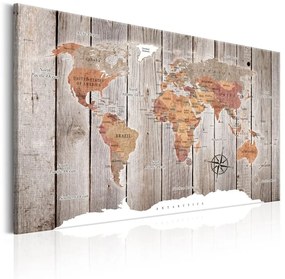 Quadro World Map: Wooden Stories
