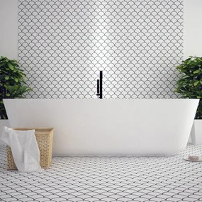 Mosaico in pietra bianco L 30 x L 28.5 cm, 10 pezzi