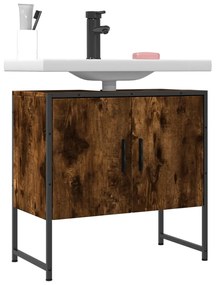 Mobile Lavabo Bagno Rovere Fumo 60x33x60 Cm Legno Multistrato /
