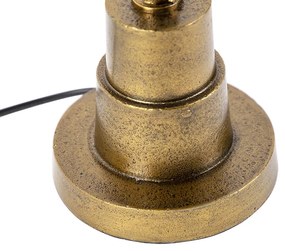 Lampada da tavolo Art Déco bronzo con paralume in cotone nero 35 cm - Pisos