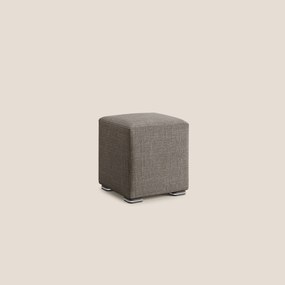 Cube pouf in morbido tessuto impermeabile ad intreccio melangiato T06 marrone