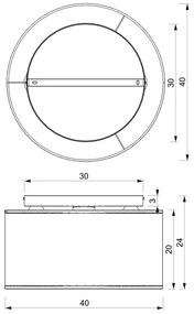 Lampadario a plafone LOFT SHADE 3xE27/60W/230V nero