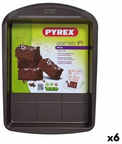 Stampo da Forno Pyrex Asimetria Rettangolare Nero 28 x 22 cm Metallo (6 Unità)