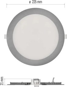 Lampada da incasso LED NEXXO LED/18W/230V 3000/3500/4000K, argento, Ø 22,5 cm
