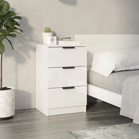 Comodino Bianco Lucido 40x36x65 Cm /