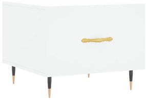 Tavolino da salotto bianco 50x50x40 cm in legno multistrato