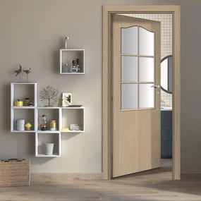 Porta battente Cedar Vetrata beige L 70 x H 210 cm sinistra