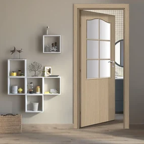 Porta battente Cedar Vetrata beige L 70 x H 210 cm sinistra