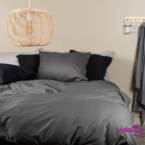 Venture Home Set da Letto Joar 200x150 cm Cotone Grigio Scuro