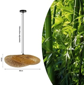 Immax 08270L - Lampadario a sospensione con filo HILO 1xE27/40W/230V diametro 80 cm bambù