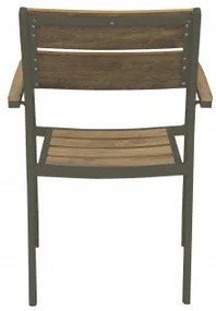 Poltrona Cayman con Struttura in Alluminio e Seduta in Polywood Teak, Taupe