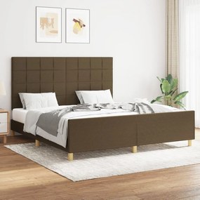 Giroletto Senza Materasso Marrone Scuro 160x200 Cm Tessuto /