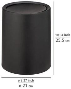 WENKO 25208100 - Cestino ATRI 21x25,5 cm nero