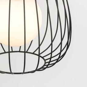 Lampadario a sospensione con filo BELL 1xG9/12W/230V diametro 24 cm nero/cromo lucido