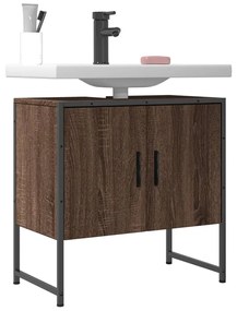 Mobile Lavabo Bagno Rovere Marrone 60x33x60cm Legno Multistrato /