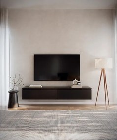 Mobile TV Sospeso 175 cm 2 Ante A Ribalta Nero Opaco Lume