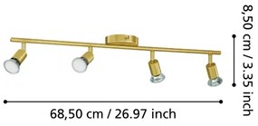 Eglo 33187 - Faretto LED BUZZ-LED 4xGU10/2,8W/230V 3000K oro