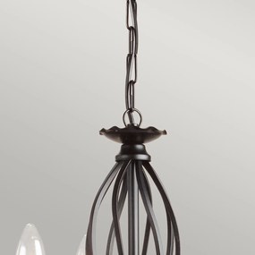 Lampadario Classico Artisan Acciaio Nero 3 Luci E14