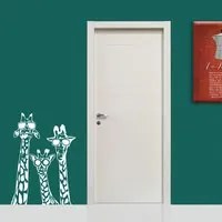 GIRAFFE COOL- Adesivo murale wall sticker in vinile 55x77 cm Colore: bianco