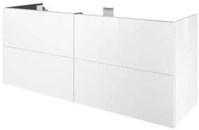 Mobile da bagno sospeso sotto lavabo L 150 x H 64 x P 48 cm bianco laccato lucido, 4 cassetti SENSEA Neo